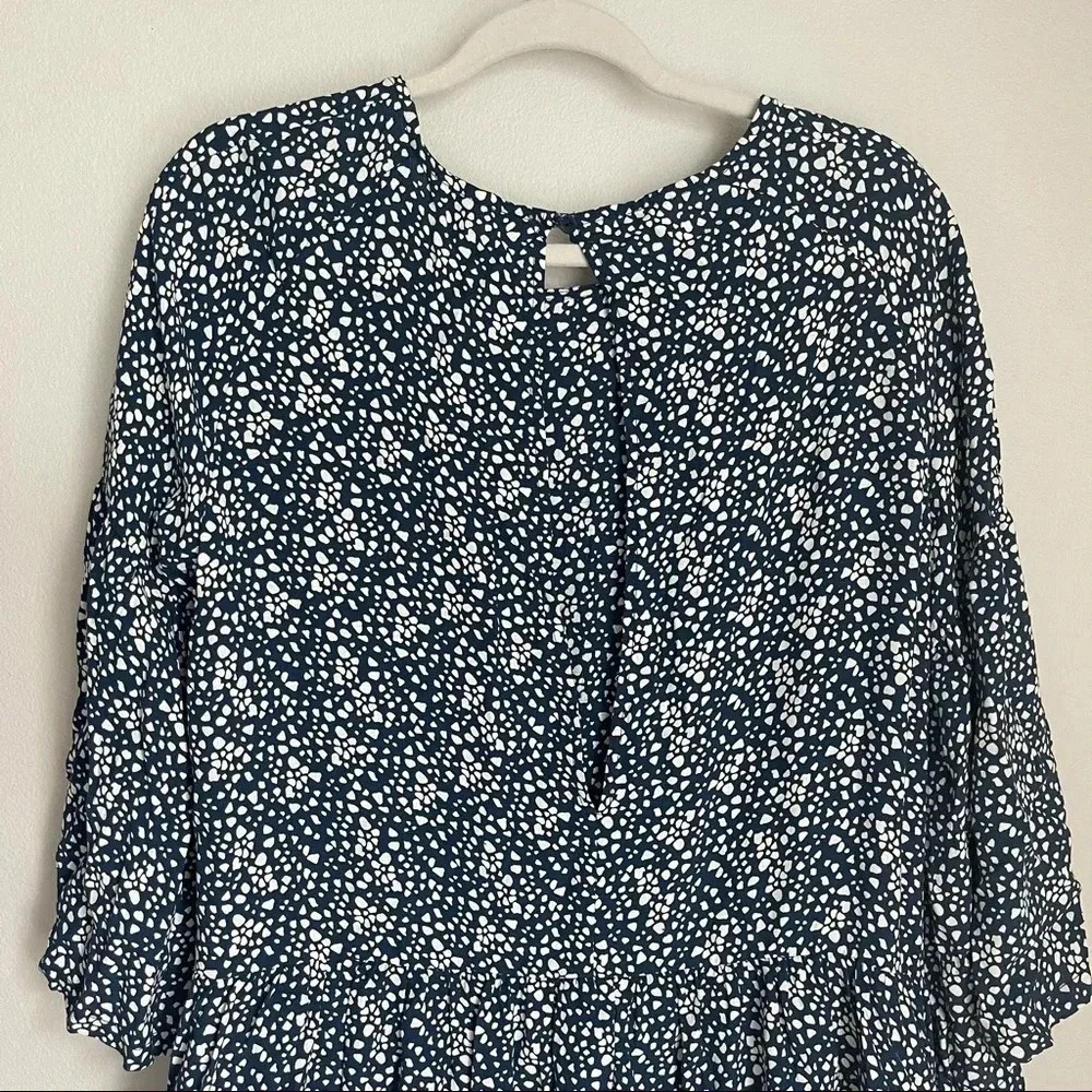 Just Female Anthro Blue Cream Spotted Dress S - Picture 6 of 8